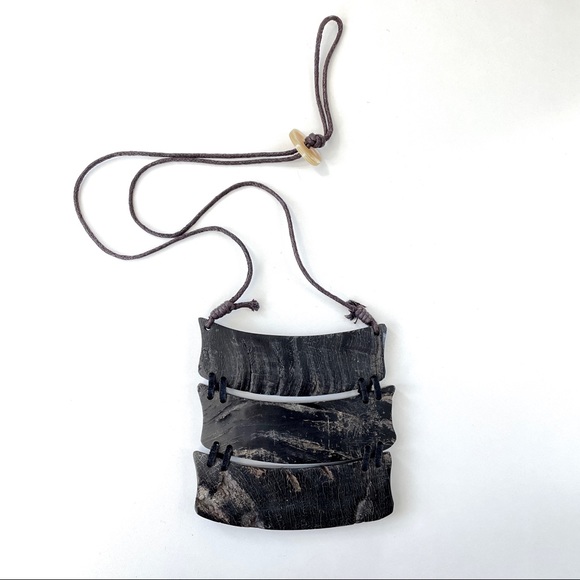 MooMoo Designs 3 Tier Black Ox Horn Necklace - Picture 7 of 15